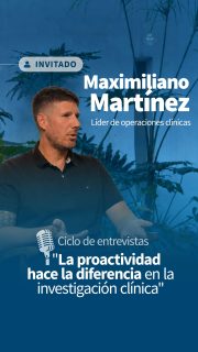 🎙️ ¿Cómo se coordinan más de 10 estudios clínicos en simultáneo?

Maximiliano Martínez, líder de Operaciones Clínicas de Fundación Scherbovsky, comparte la importancia de la planificación, la anticipación y la experiencia para garantizar la calidad en investigación clínica.

👉 Mirá la entrevista completa en nuestro canal de YouTube.